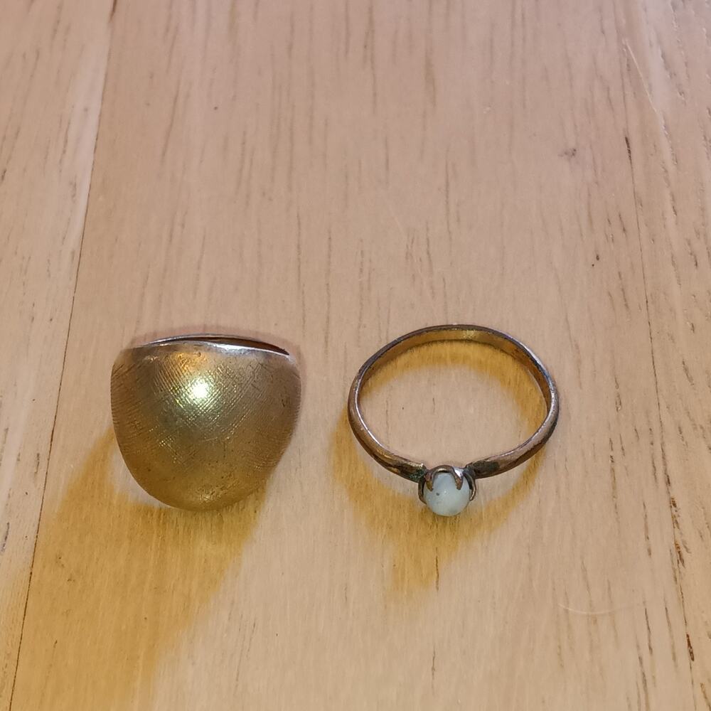 18k HGE YG Ring And 18k GF Ring
